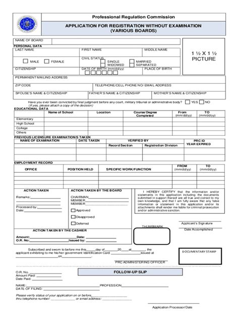 prc.gov.ph online application|Application for Registration without Examination .